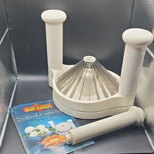 TeleBrands Onion Machine Slicer with Cookbook Manual Dishwasher Safe White